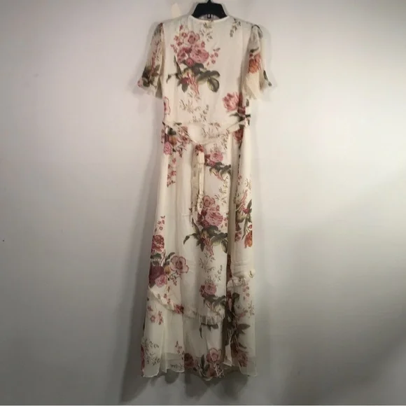Hope & Ivy Floral Flutter Sleeve Maxi Dress, Women's Size 14 - Ivory - Picture 2 of 8